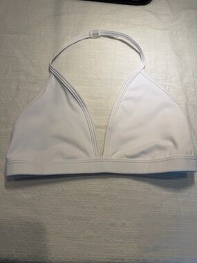 Tiger Friday White Triangle Halter Bikini/workout Top adult XS